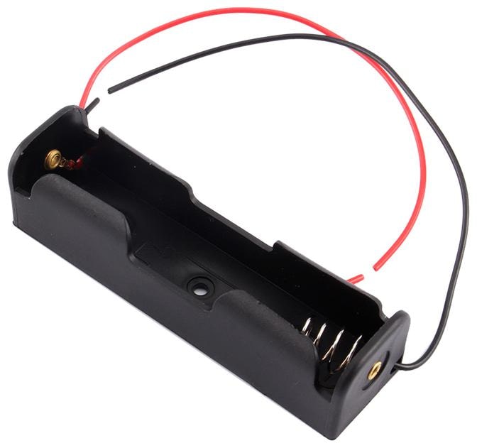 

MAKER AND HACKER 1x 18650 Battery Holder Black Plastic Storage Box Case With 6 Wire Leads