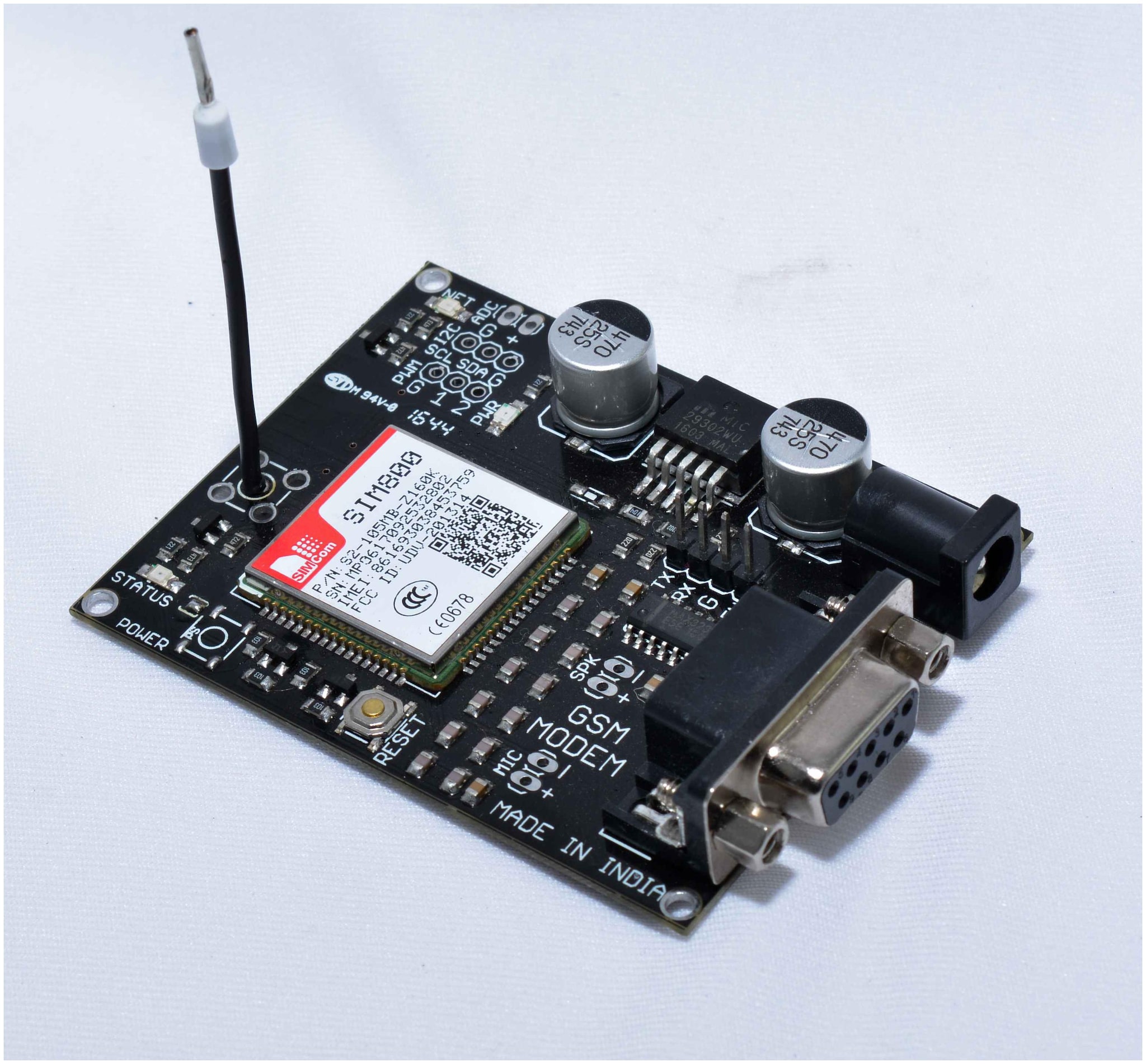 

MAKER AND HACKER SIM800 Quadband GSM GPRS MODULE with RS232 Serial Port and Wire Antenna MADE IN INDIA