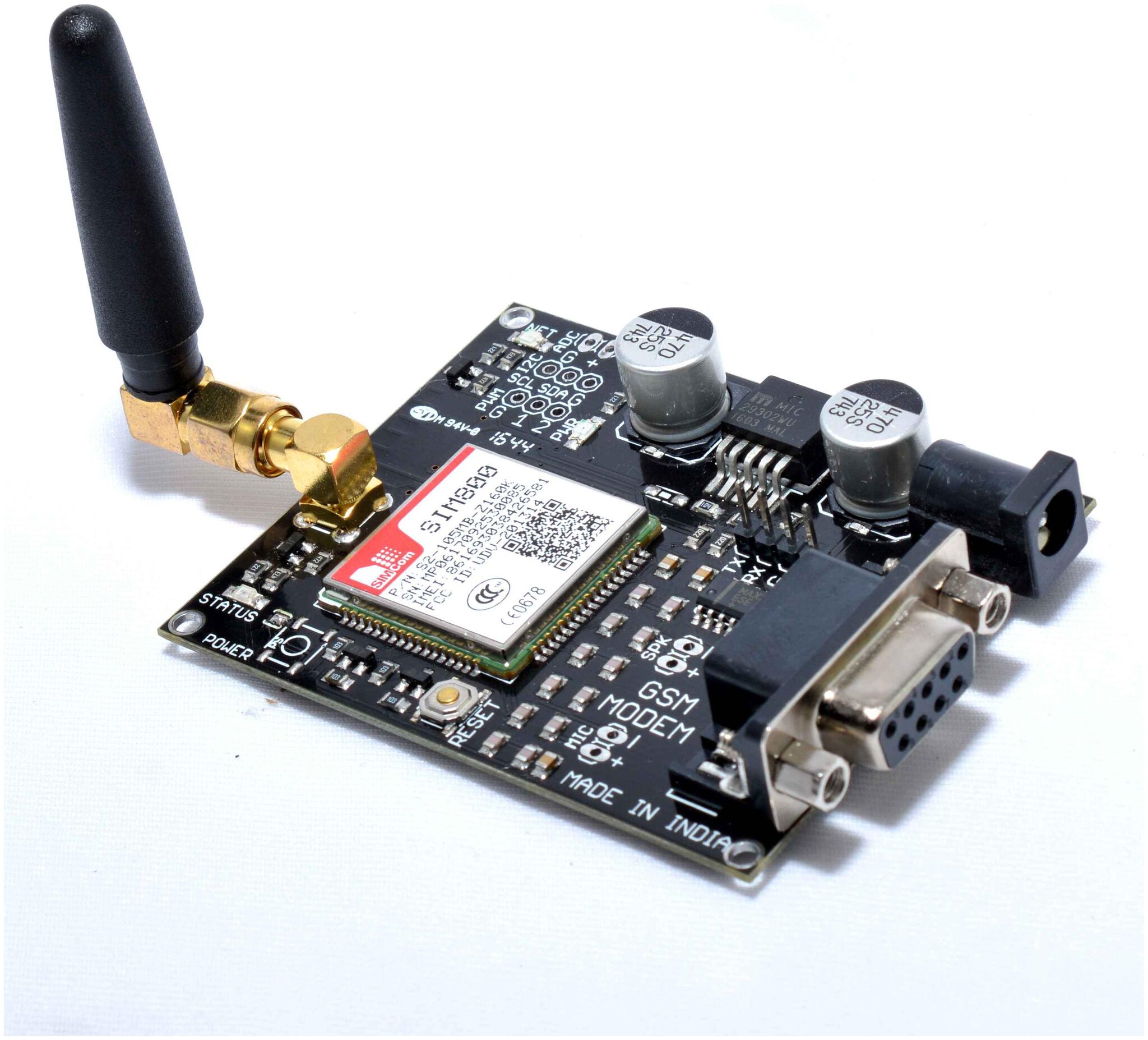 

MAKER AND HACKER SIM800 Quadband GSM GPRS MODULE with RS232 Serial Port and SMA Antenna MADE IN INDIA