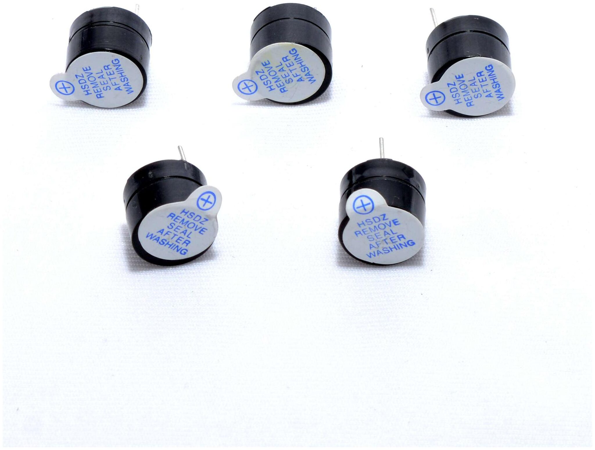 

MAKER AND HACKER 5 pcs Pizzo Buzzer DC 5V with 12 mm Diameter 2 Terminals