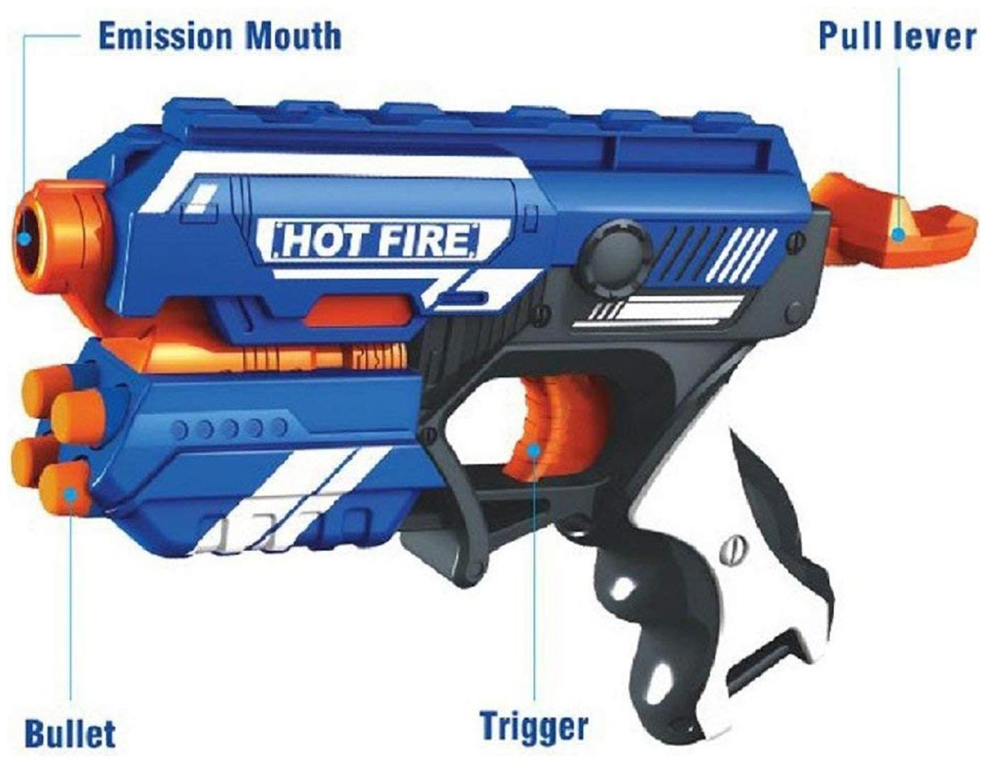 

Shanaya Manual Soft Bullet Shooting Pistol Toy Gun With 10 Safe Darts For Kids (Blue) (Multicolor)