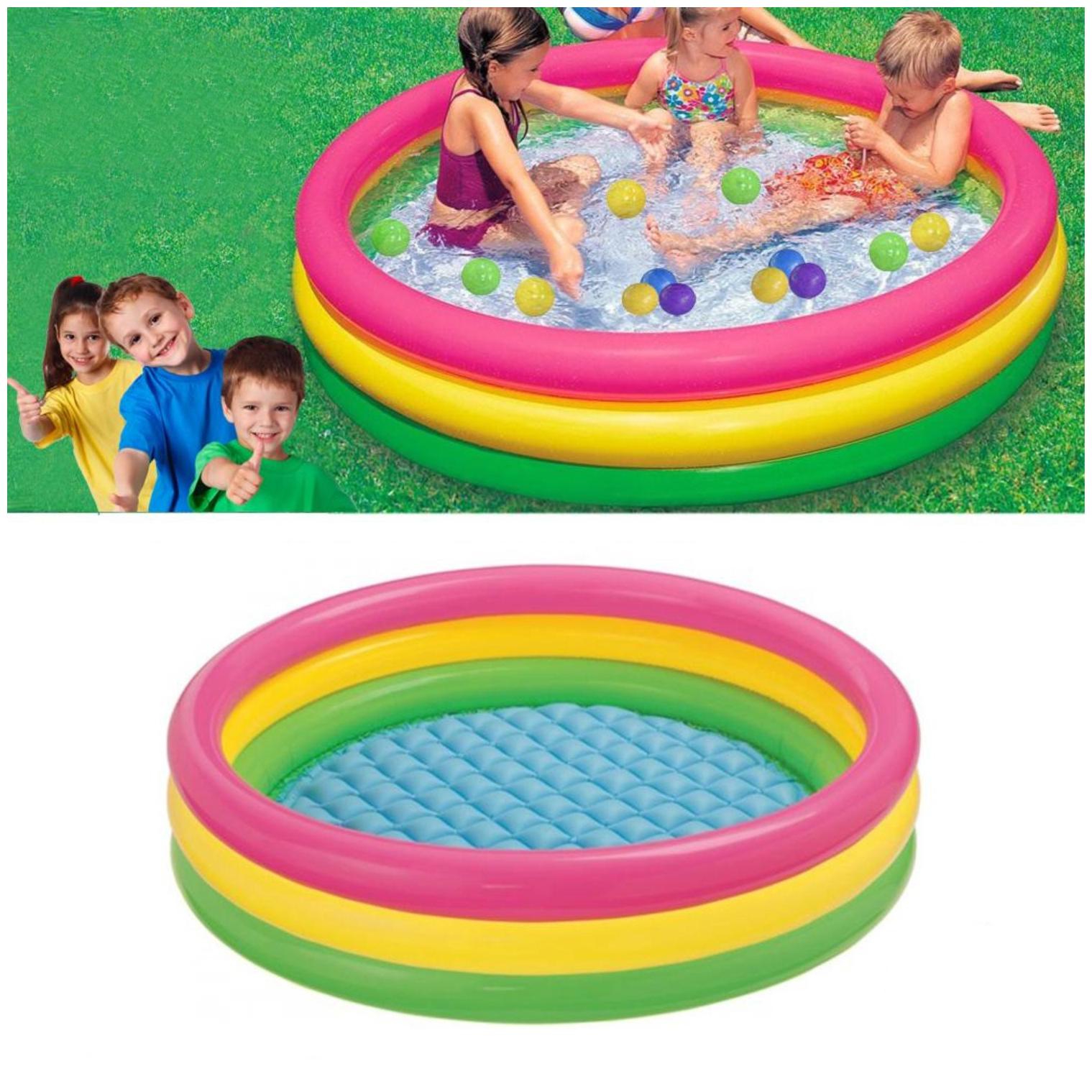

Marketon 3 Feet Swimming Pool Water Pool Bath Tub with 1 Patch for Air Leakage for 1-6 Years Old Kids (Assorted Color)