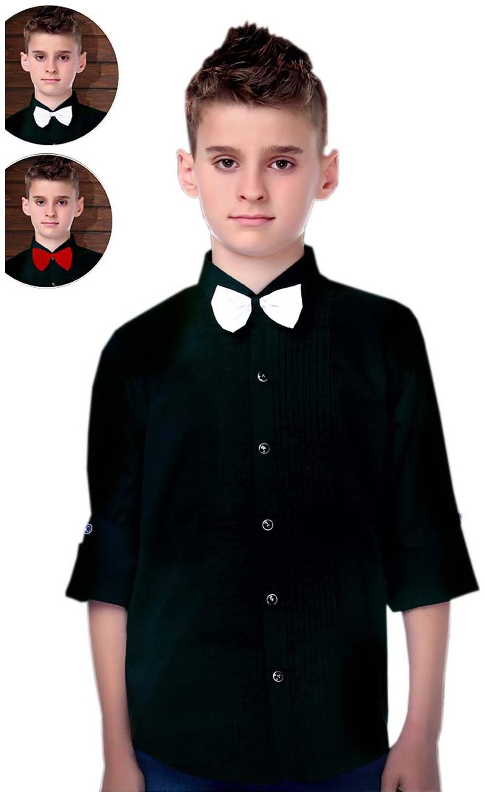 

Mashup Boy Cotton Solid Shirt Green