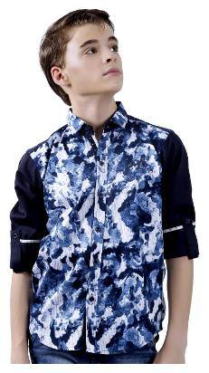 Mash Up Boy Cotton Solid T-shirt - Blue