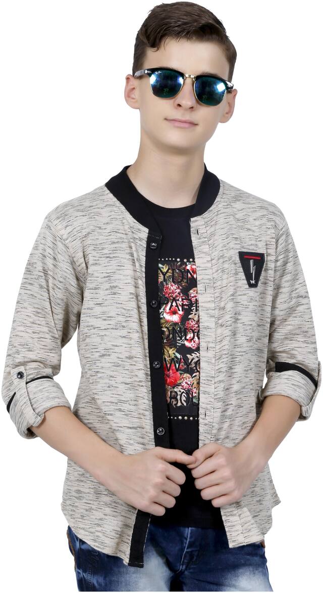 Mashup Boy Blended Printed T-shirt - Grey