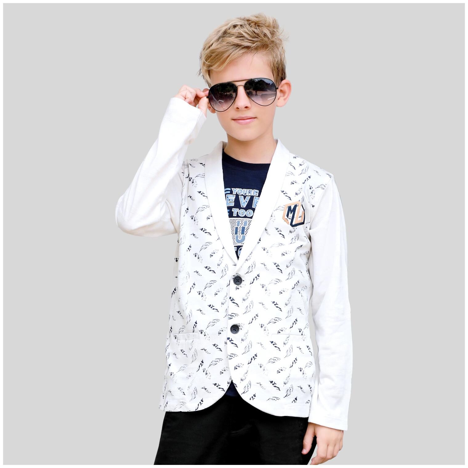 

Mashup Boy Cotton blend Printed Shirt White