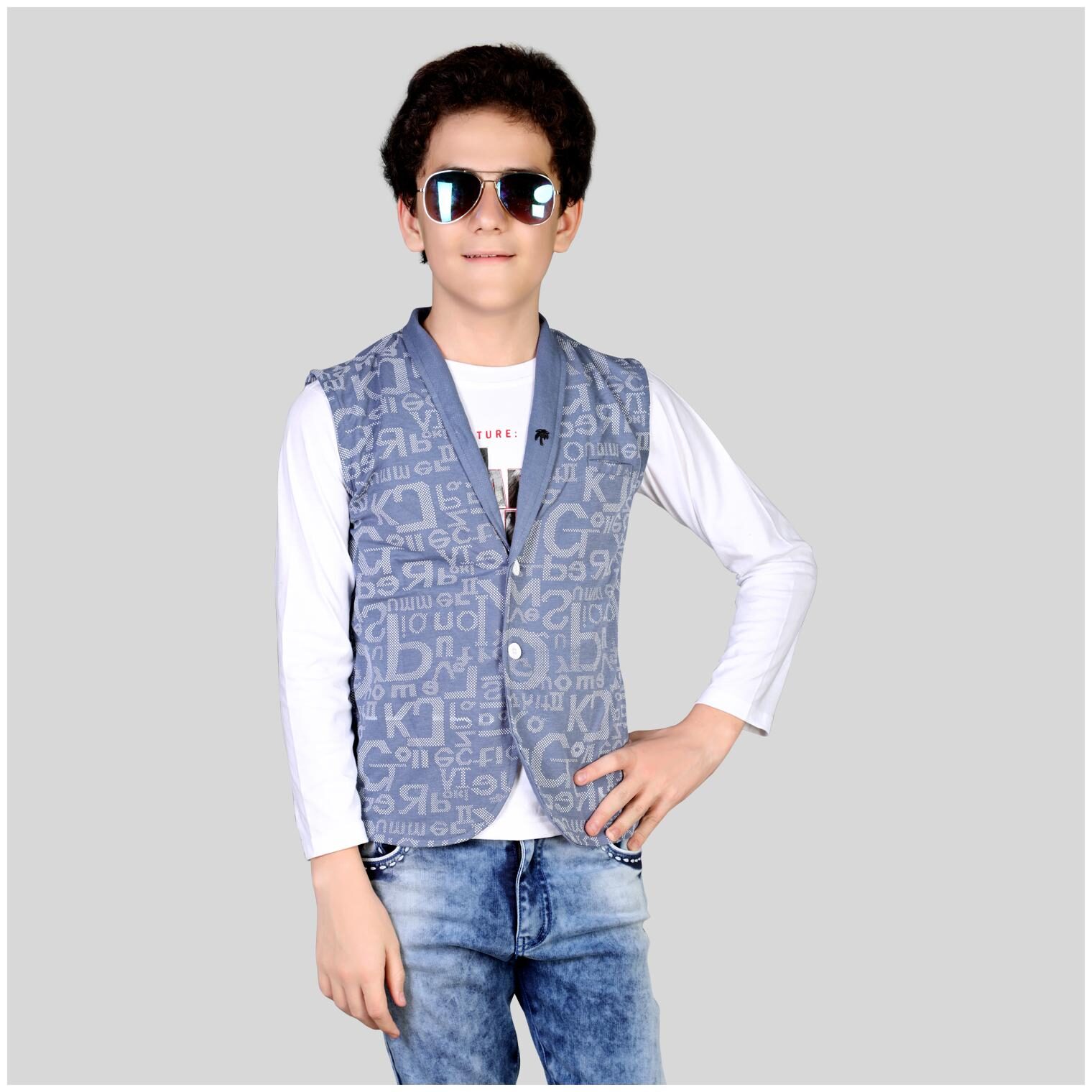 

Mashup Boy Cotton blend Printed Shirt Blue