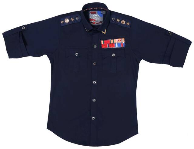 Mashup Designer Navy Blue Shirt