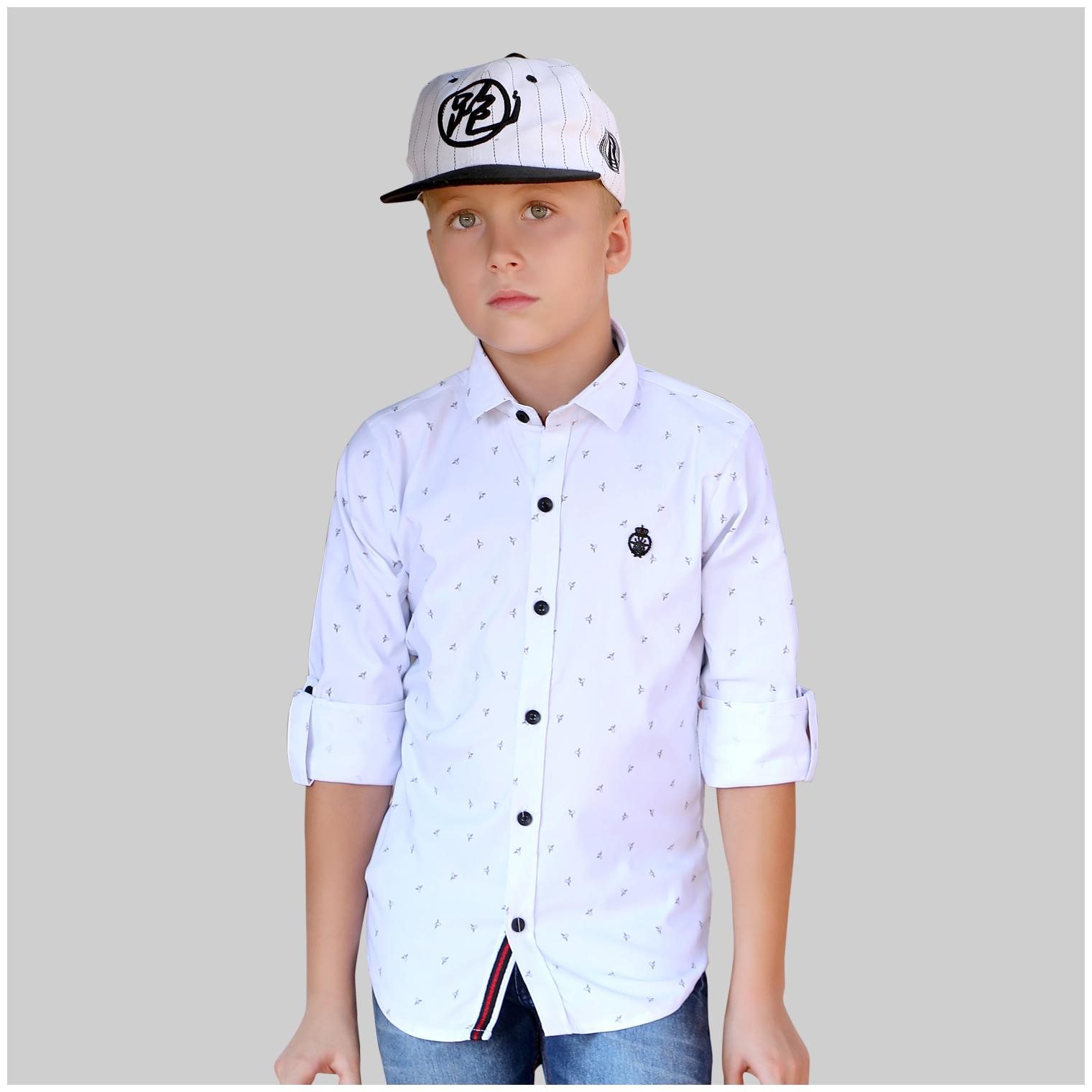 

Mashup Boy Cotton blend Printed Shirt White