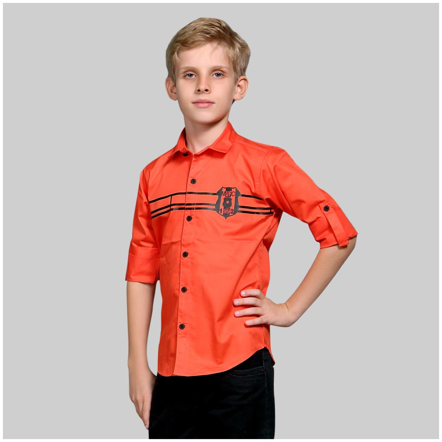 

Mashup Boy Cotton blend Printed Shirt Orange