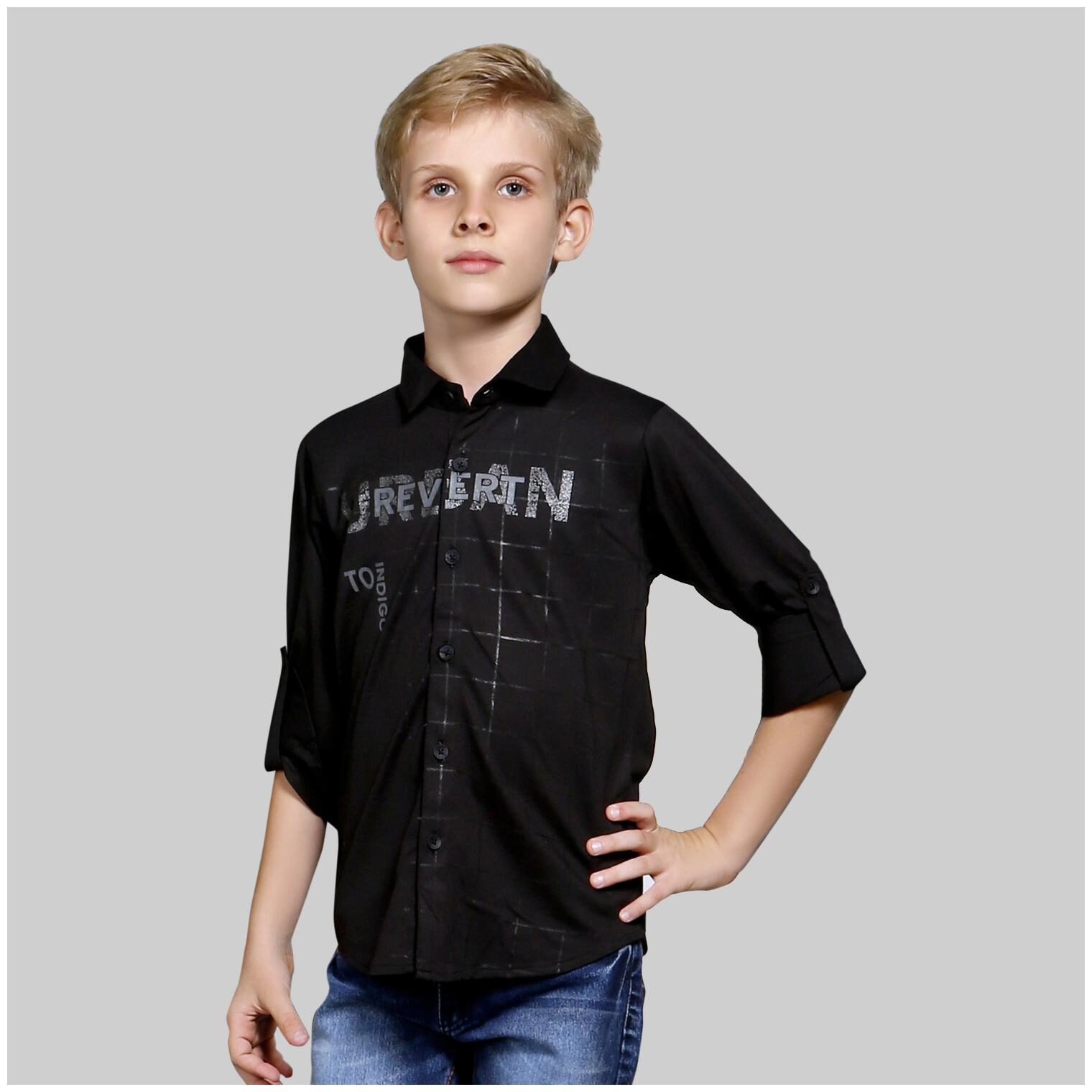 

Mashup Boy Cotton blend Checked Shirt Black