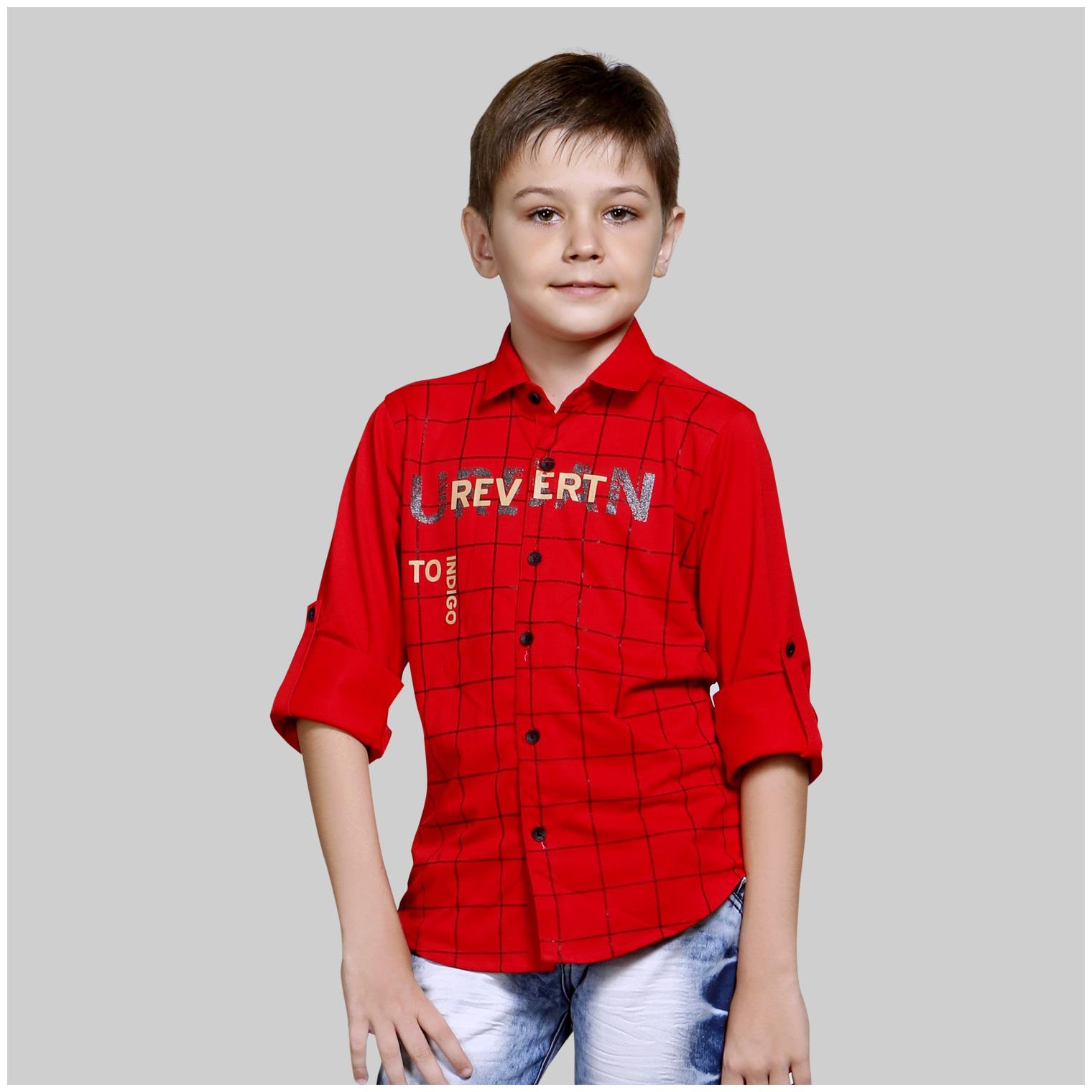 

Mashup Boy Cotton blend Checked Shirt Red