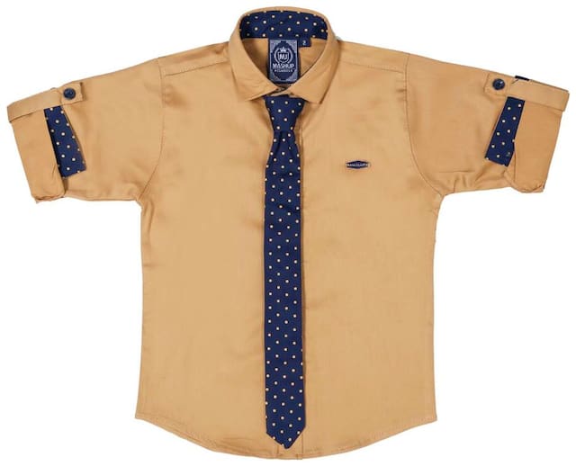 Mashup Cotton Solid Shirt for Baby Boy - Green