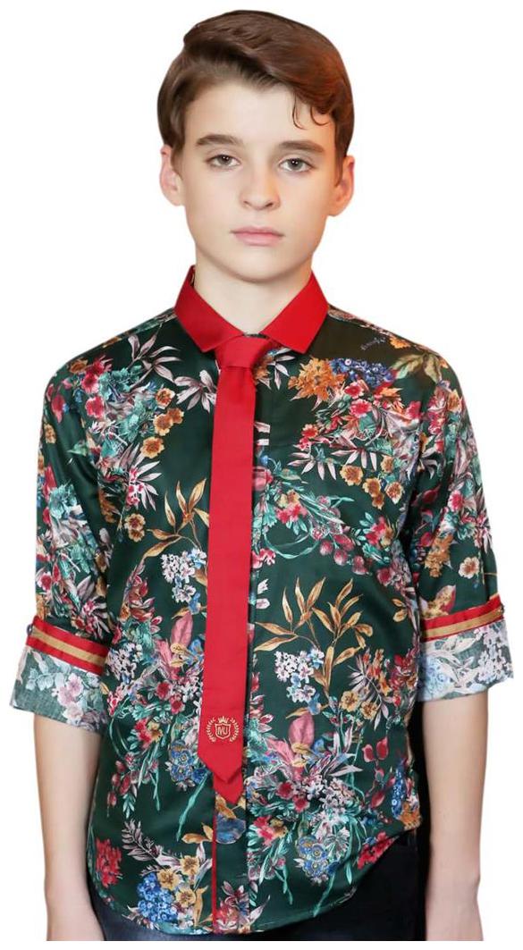 

MashUp Floral Print Green Shirt