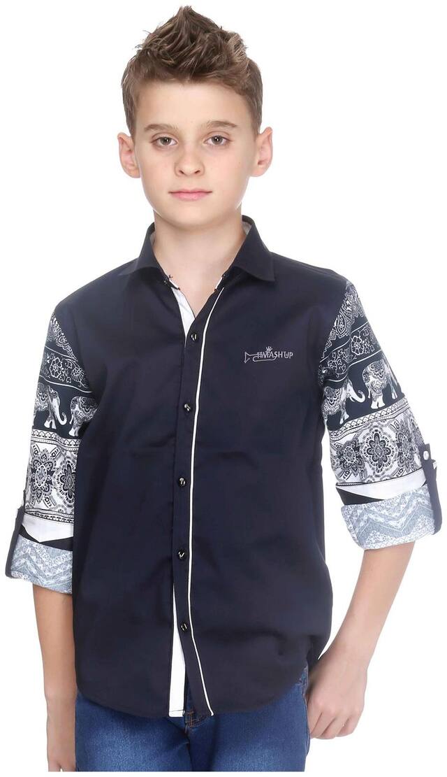 MashUp Print Mania navy blue designer shirt