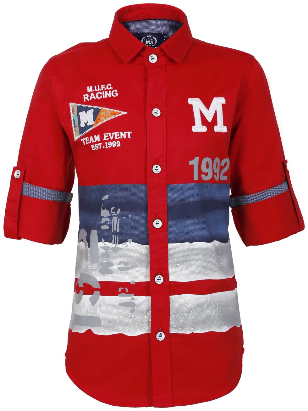 

Mashup Boy Cotton blend Printed Shirt Red