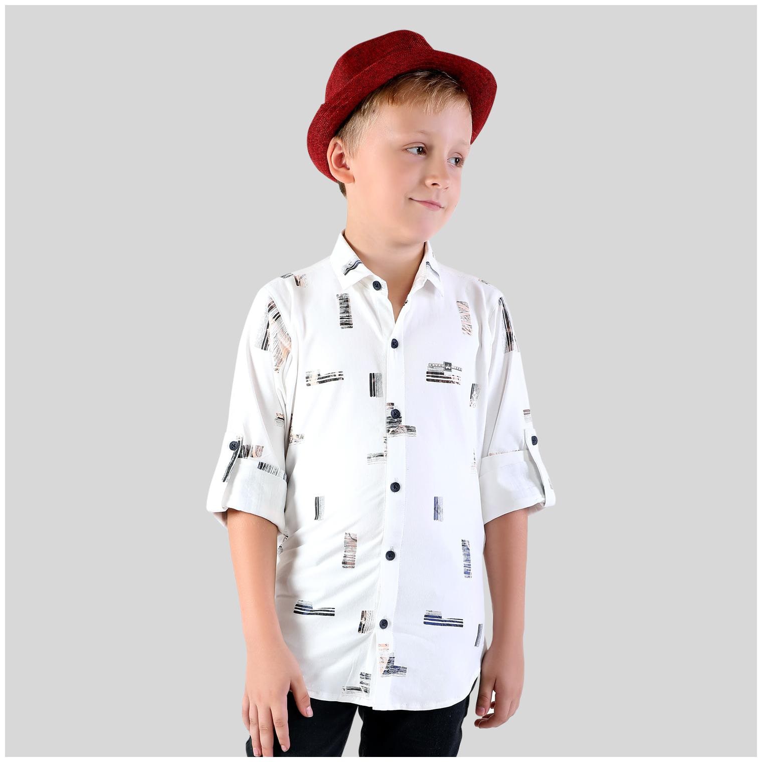 

Mashup Boy Cotton blend Printed Shirt White