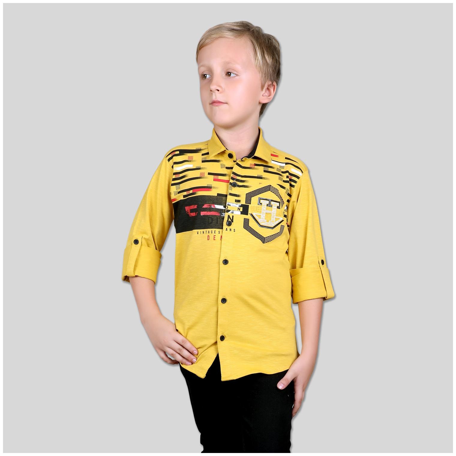 

Mashup Boy Cotton blend Printed Shirt Yellow