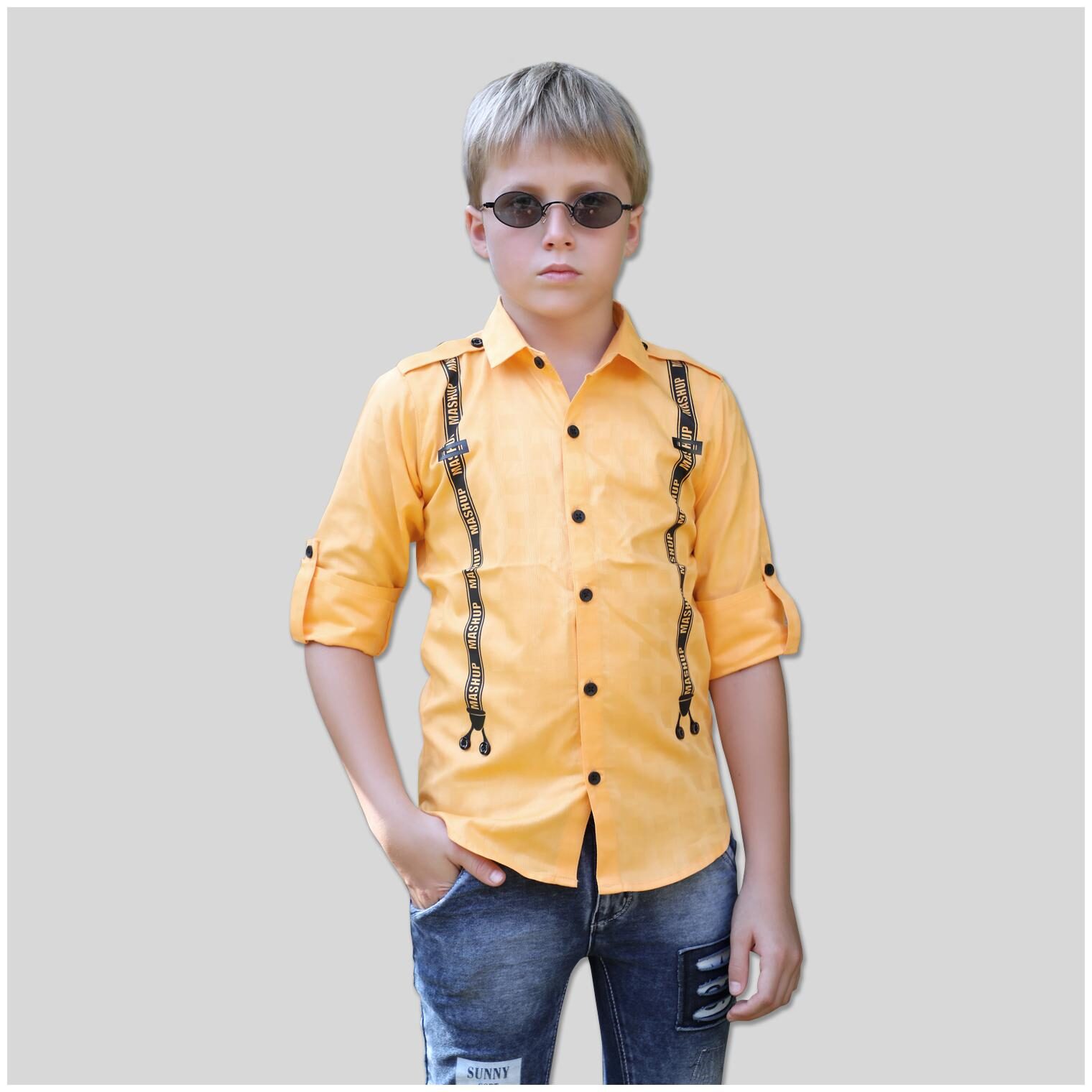 

Mashup Boy Cotton blend Printed Shirt Yellow