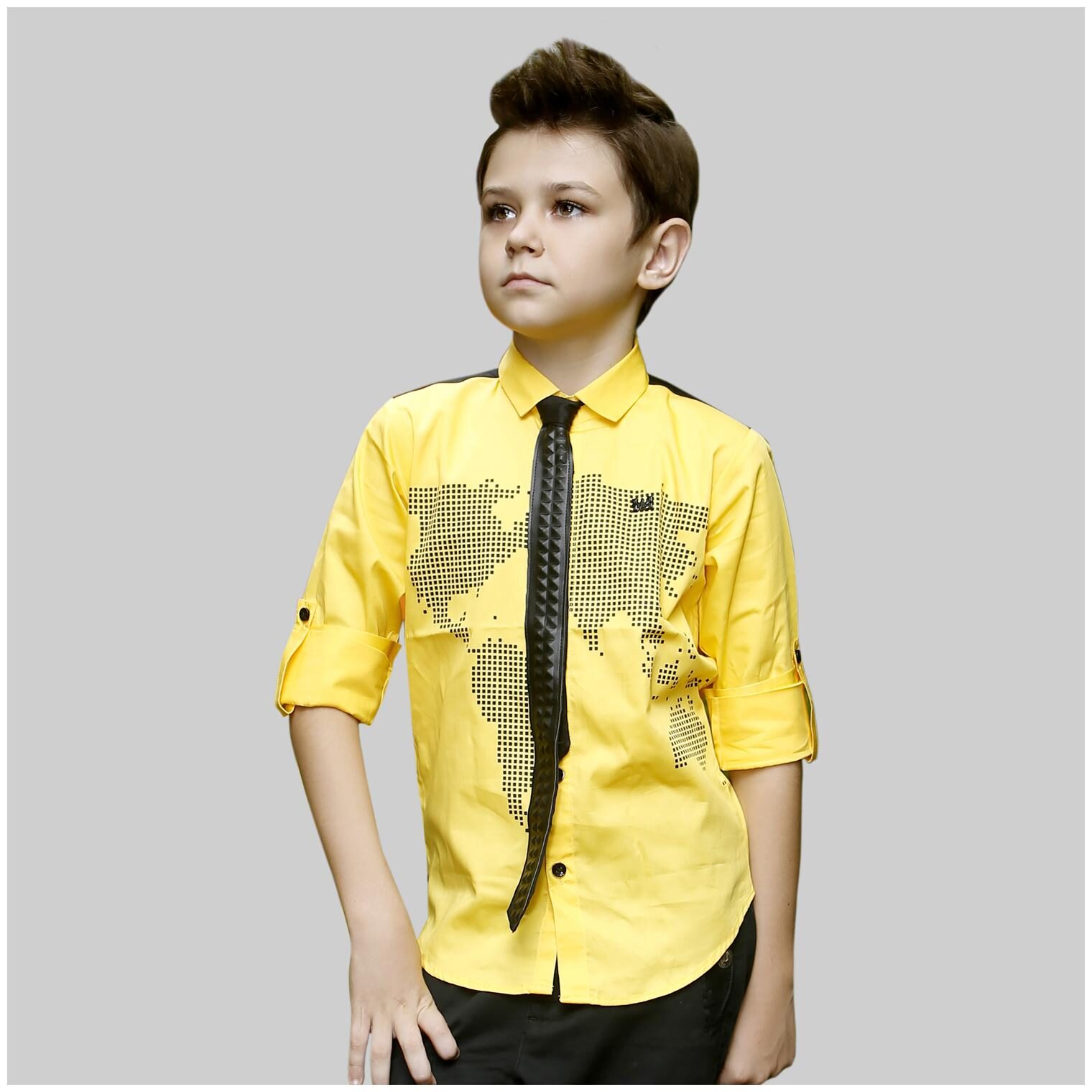 

Mashup Boy Cotton blend Printed Shirt Yellow
