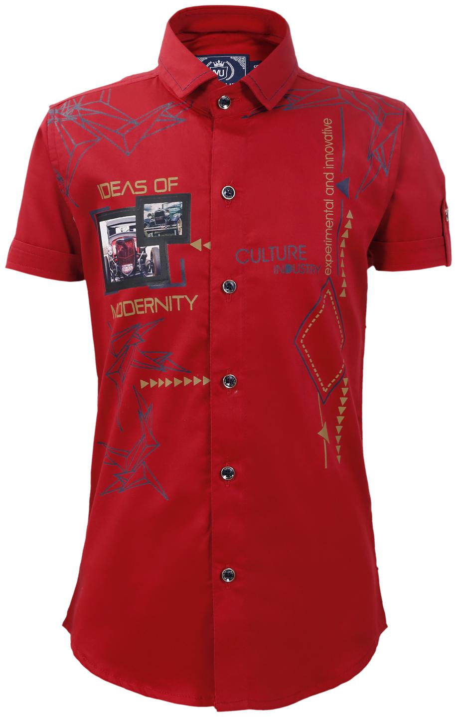 

Mashup Boy Cotton blend Printed Shirt Red