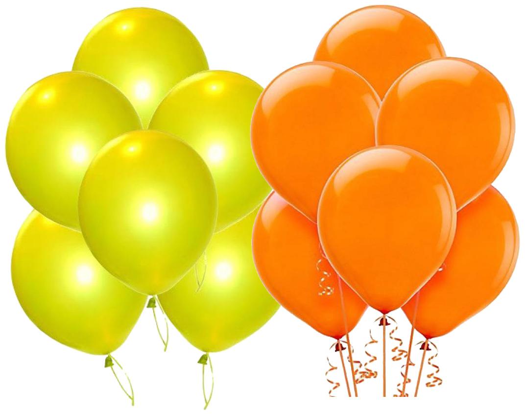 

Metallic Balloons BIG Size 12 inch (Yellow Orange Pack of 50) FREE Banner
