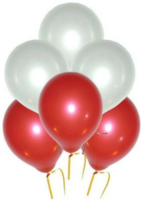 

Metallic Balloons Size 12 inch (Red White Pack of 50) FREE Banner