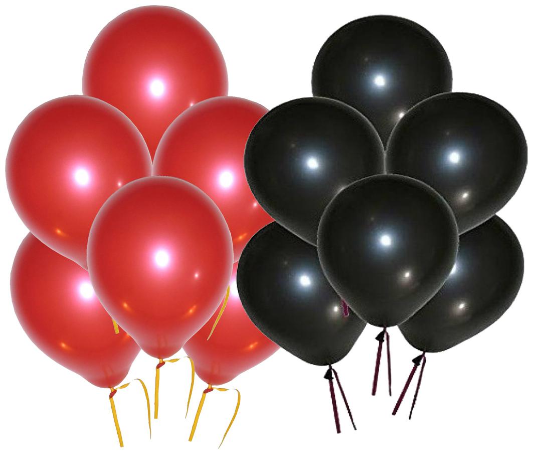 

Metallic Balloons Size 12 inch (Black Red Pack of 50) FREE Banner