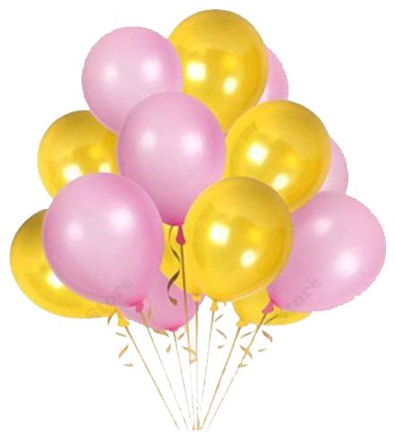 

Metallic Balloons BIG Size 12 inch (Yellow Pink Pack of 50) FREE Banner