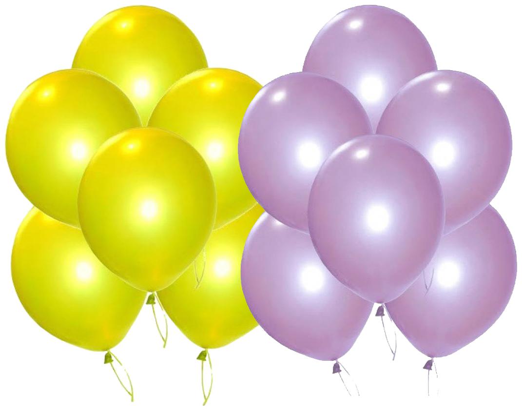 

Metallic Balloons BIG Size 12 inch (Yellow Purple Pack of 100) FREE Banner