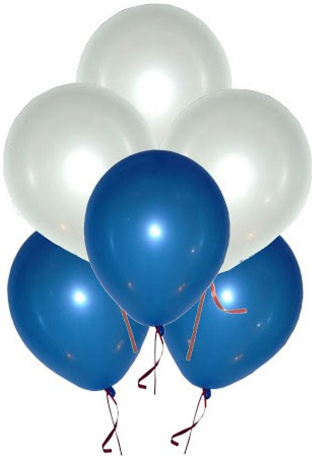 

Metallic Balloons Size 12 inch (White Blue Pack of 50) FREE Banner