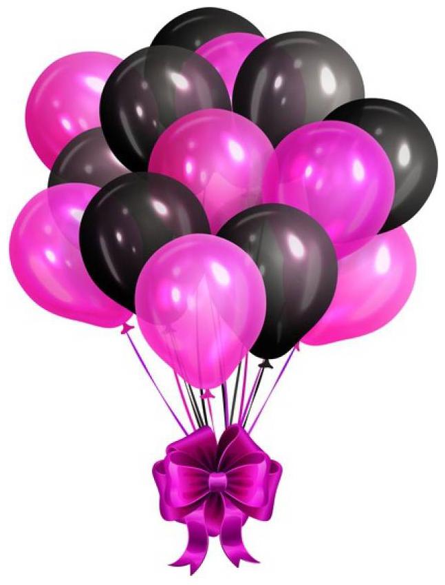 

Metallic Balloons Size 12 inch (Black Pink Pack of 50) FREE Banner