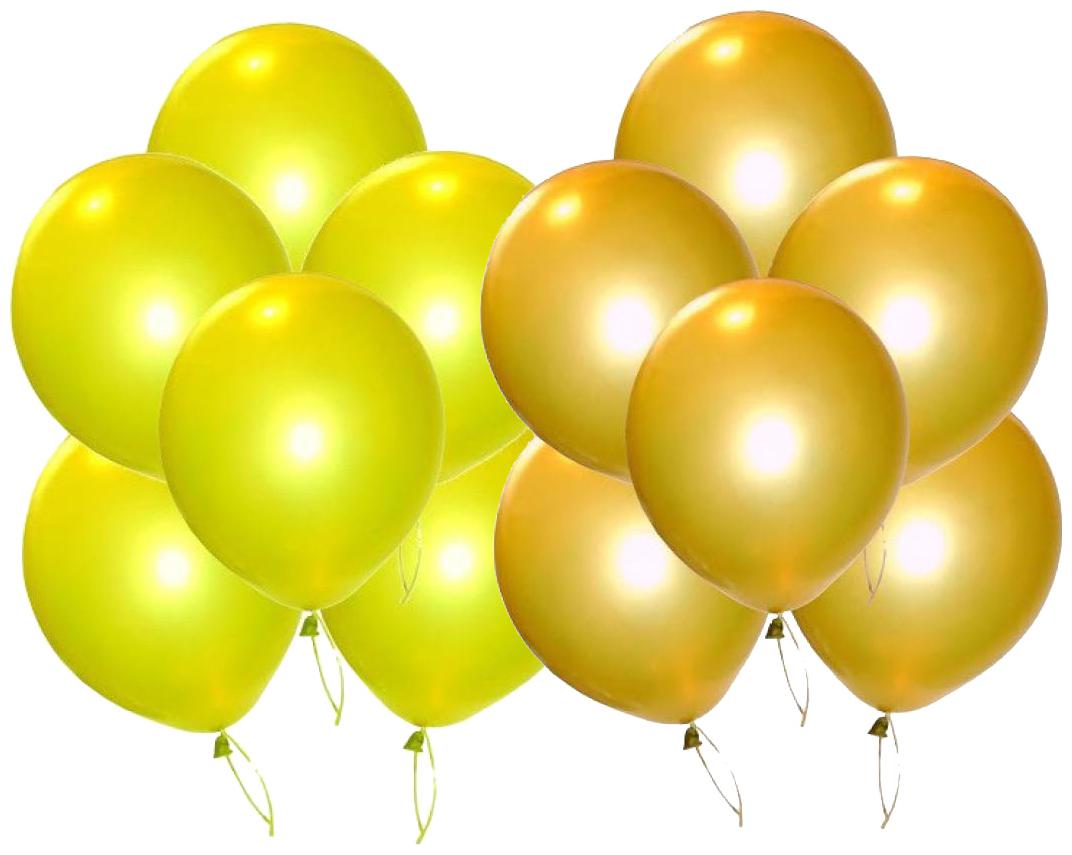 

Metallic Balloons BIG Size 12 inch (Yellow Gold Pack of 50) FREE Banner