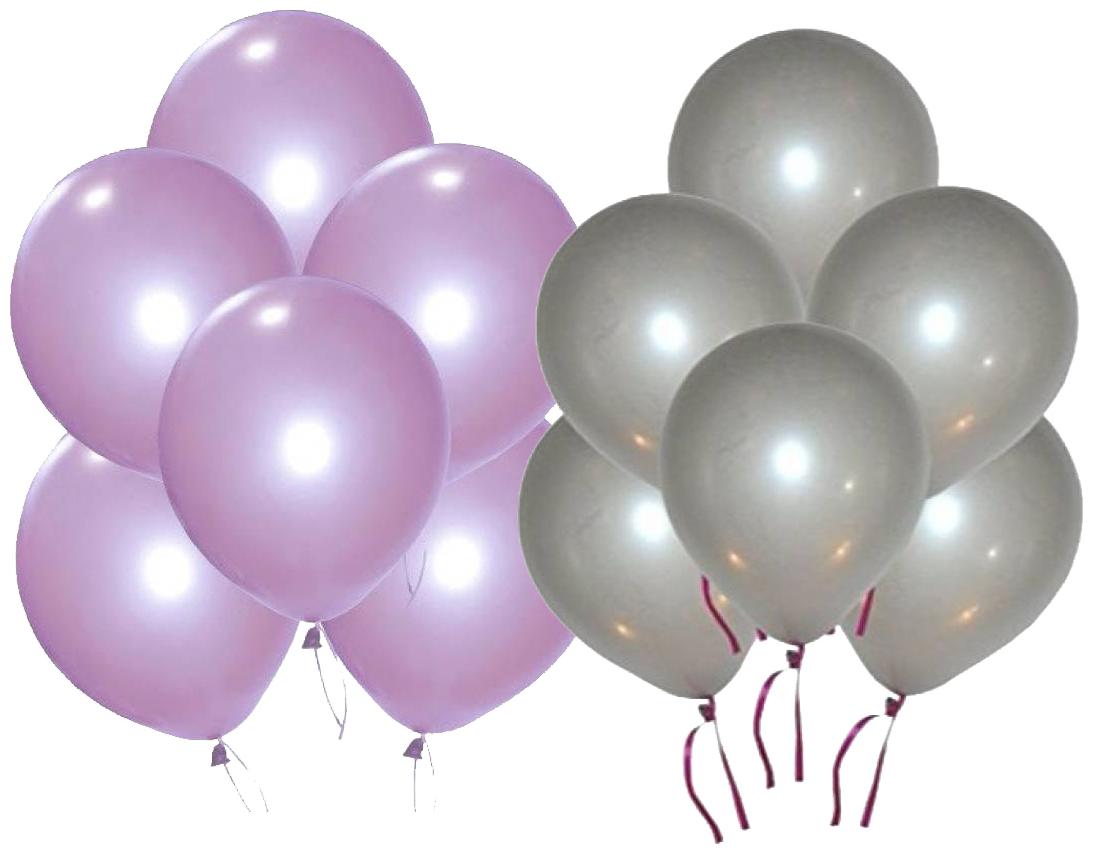 

Metallic Balloons Size 12 inch (Purple Silver Pack of 50) FREE Banner
