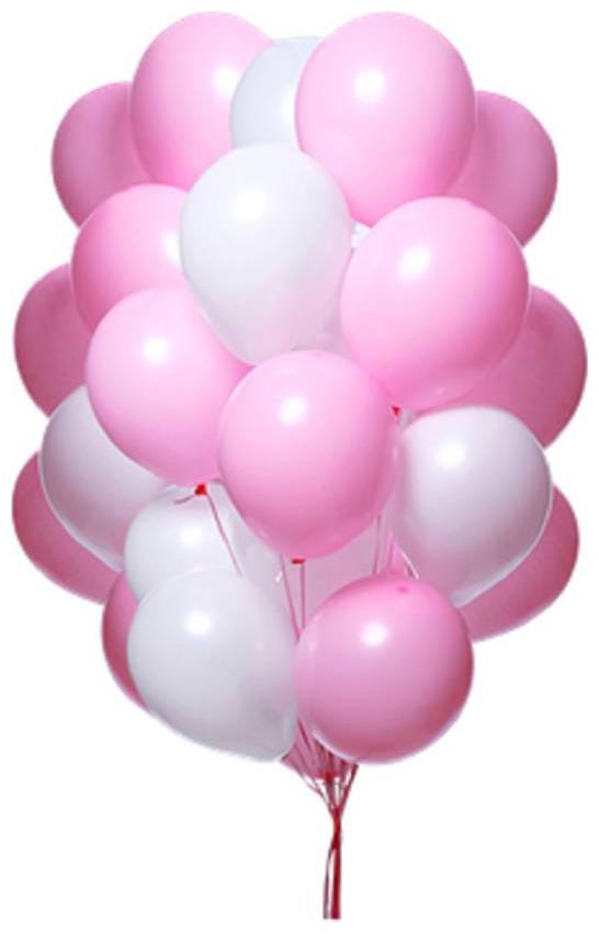 

Metallic Balloons BIG Size 12 inch (White Pink Pack of 100) FREE Banner