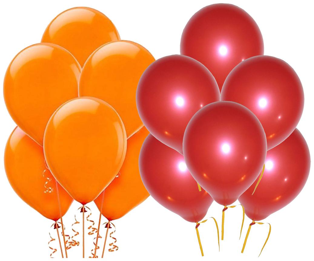 

Metallic Balloons Size 12 inch (Red Orange Pack of 50) FREE Banner