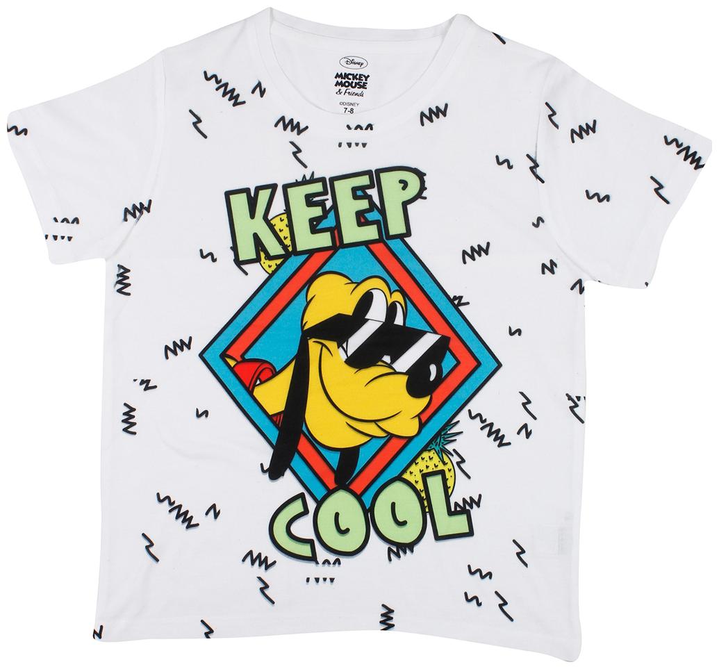 

Mickey Friends Boy Polyester Solid T-shirt - White