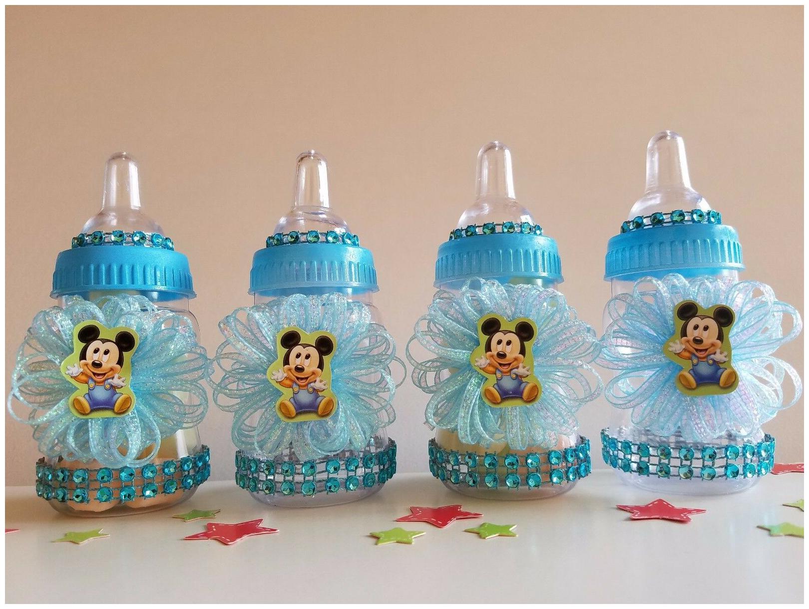 

Mickey Mouse Set of 12 Bottles Favors Baby Shower Decorations It s a boy