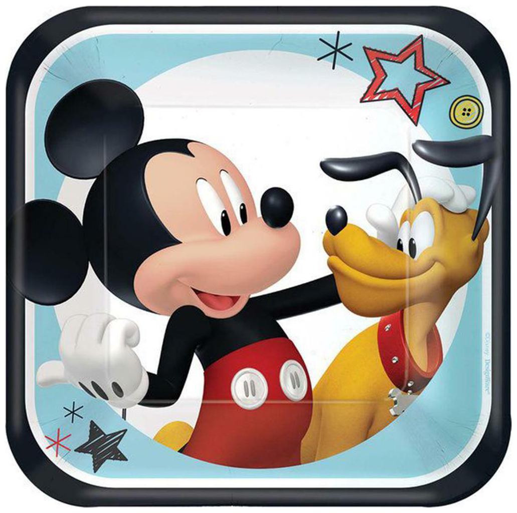 

Mickey Mouse On The Go Dessert Plates 8 Count Birthday Party Supplies New
