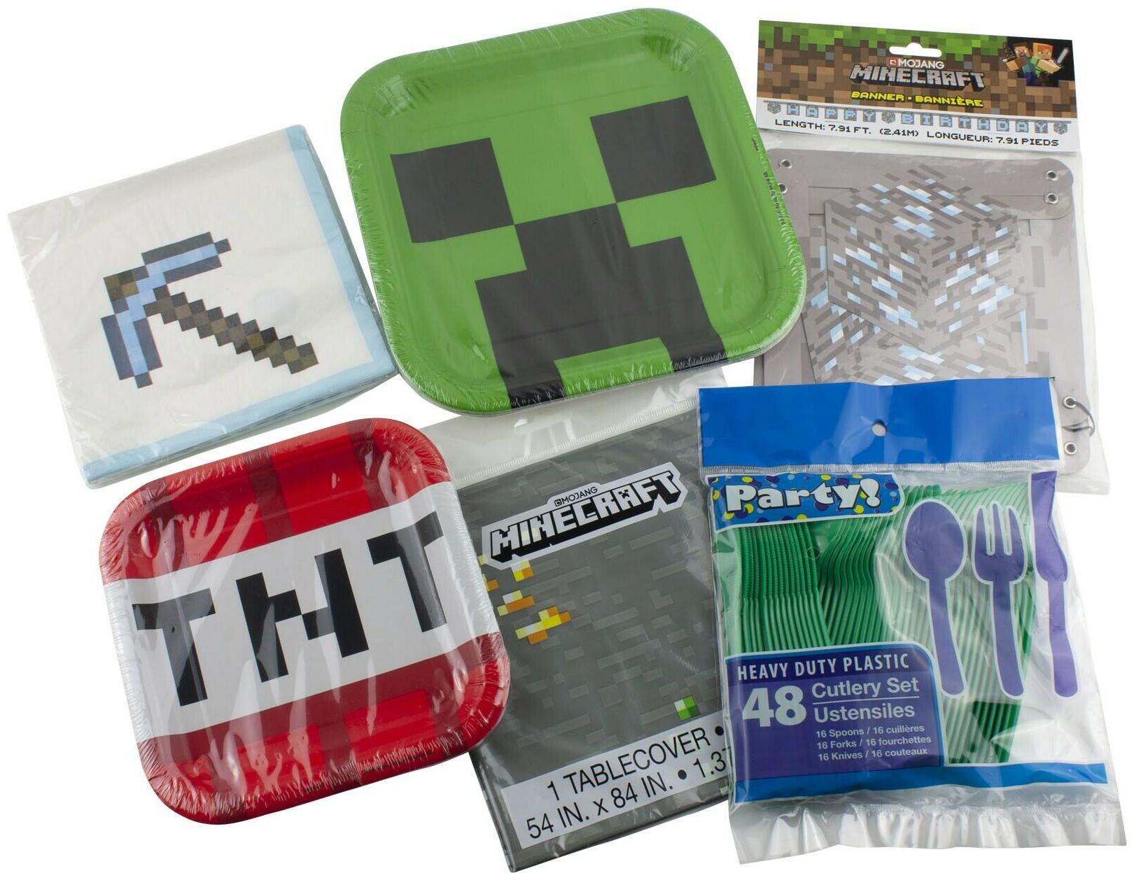Buy Minecraft Birthday Party Supplies Plates And Napkins