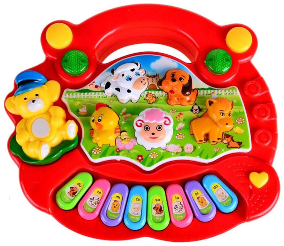 

Shanaya Mini Musical Animal Farm Piano Electronic Keyboard Music Development Educational Toy For Kids (Assorted Colors will be sent)