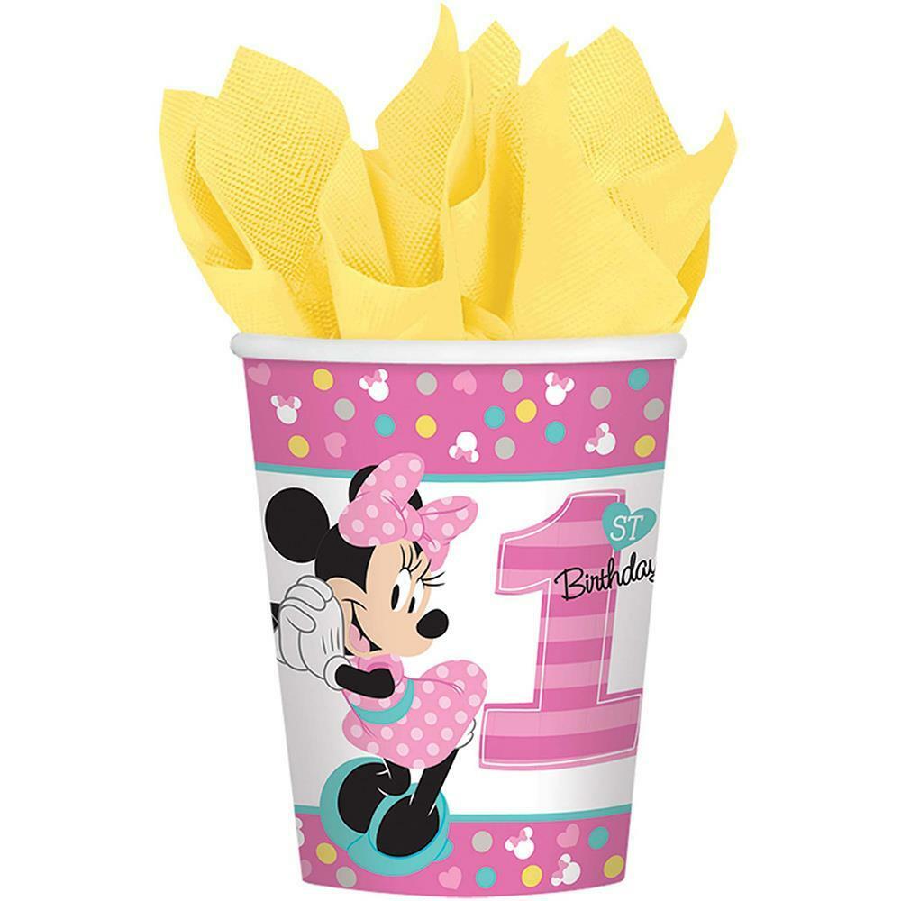 

Minnie Fun to Be One Paper Cups 1st Birthday Party Supplies 8 Per Pkg