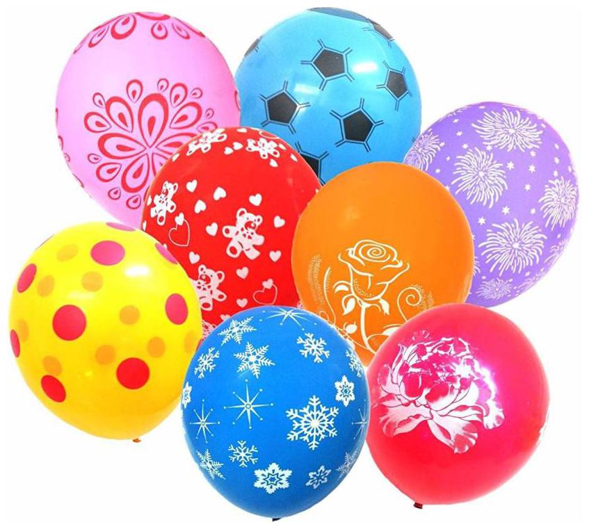 

Mix Print BIG Size 12 inch Latex Balloons (Multi-Color Pack of 25)-FREE Birthday Banner
