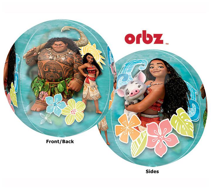 

Moana Cartoon Disney Princess 4 Sides Orbz 16 Round Balloons Party 2 Pack
