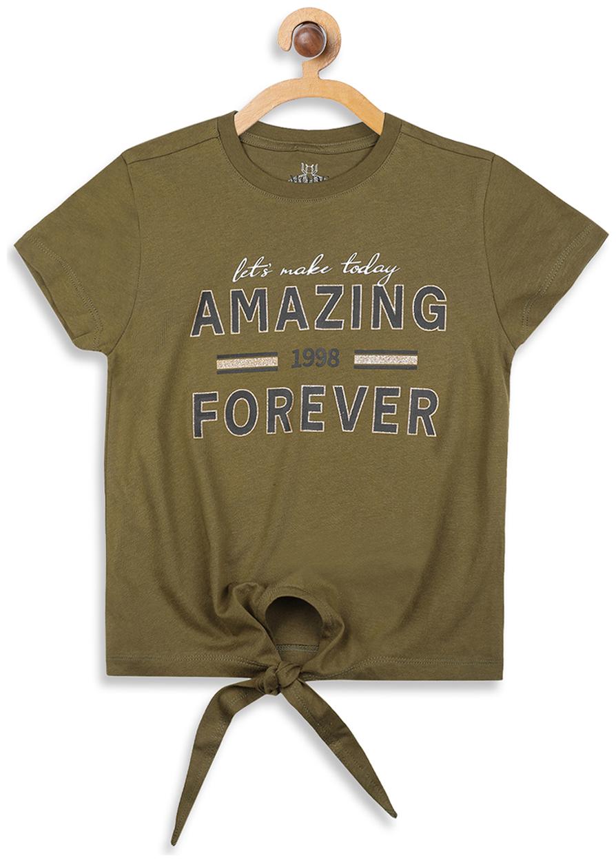 

Mode by Red Tape Girl Cotton Printed T shirt - Green