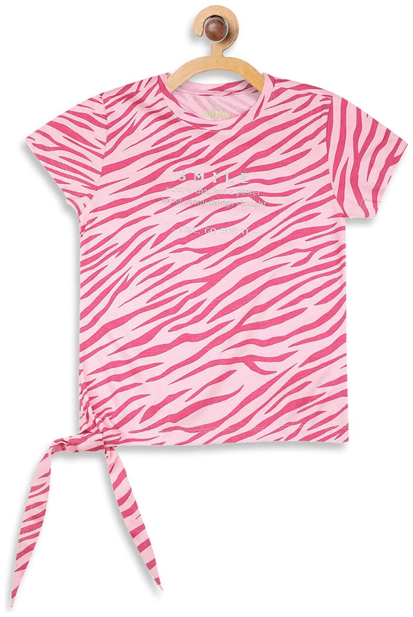 

Mode by Red Tape Girl Cotton Printed T shirt - Pink