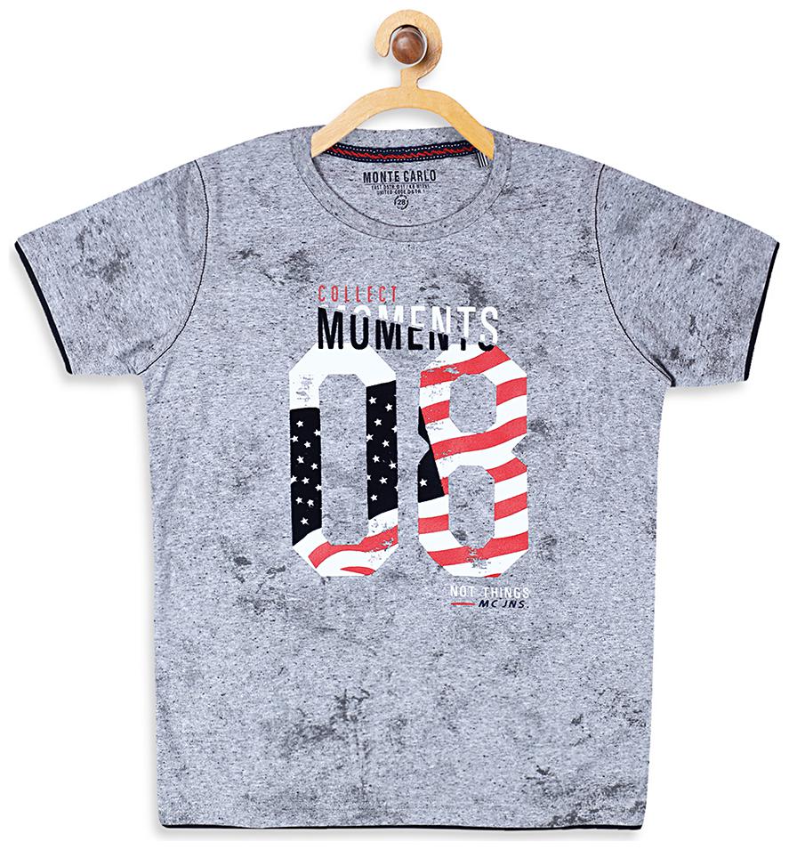 

Monte Carlo Boy Cotton blend Printed T-shirt - Grey