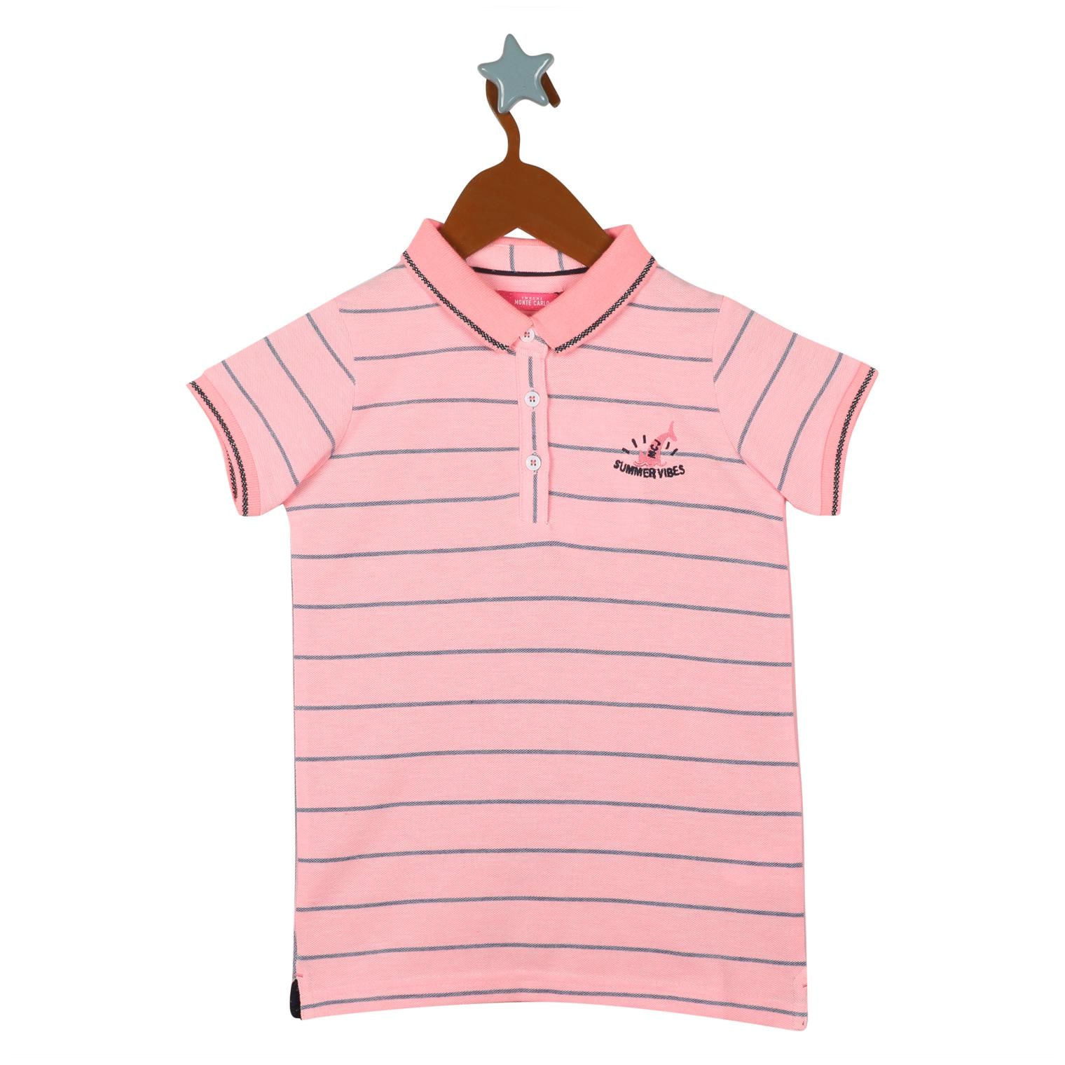 

Monte Carlo Girl Cotton blend Striped T shirt - Pink