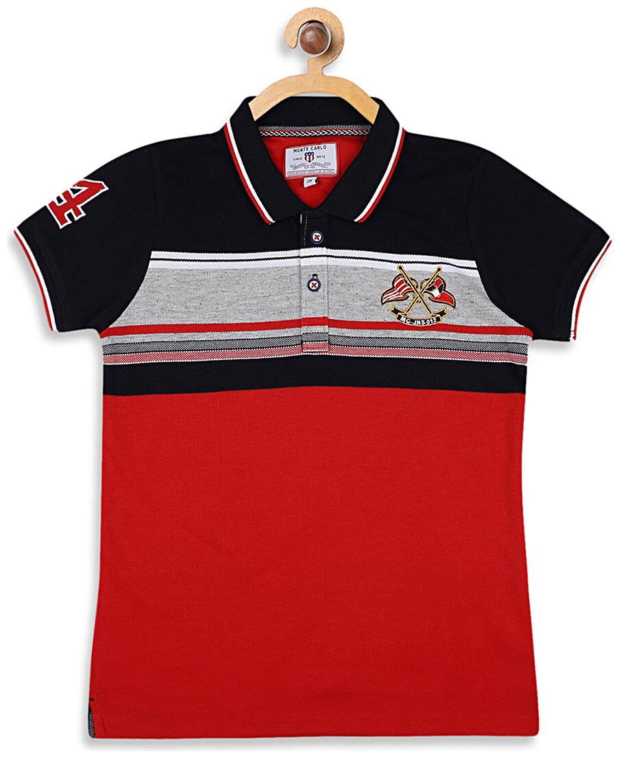 

Monte Carlo Boy Cotton blend Striped T-shirt - Red