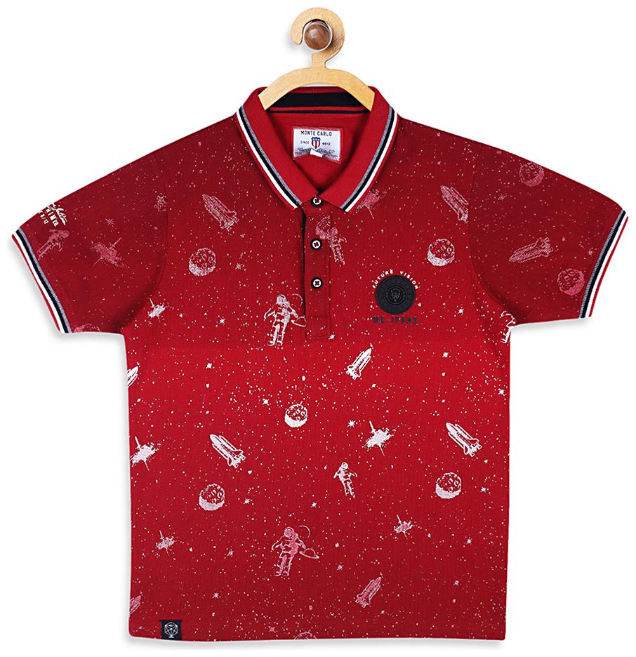 

Monte Carlo Boy Cotton blend Printed T-shirt - Maroon